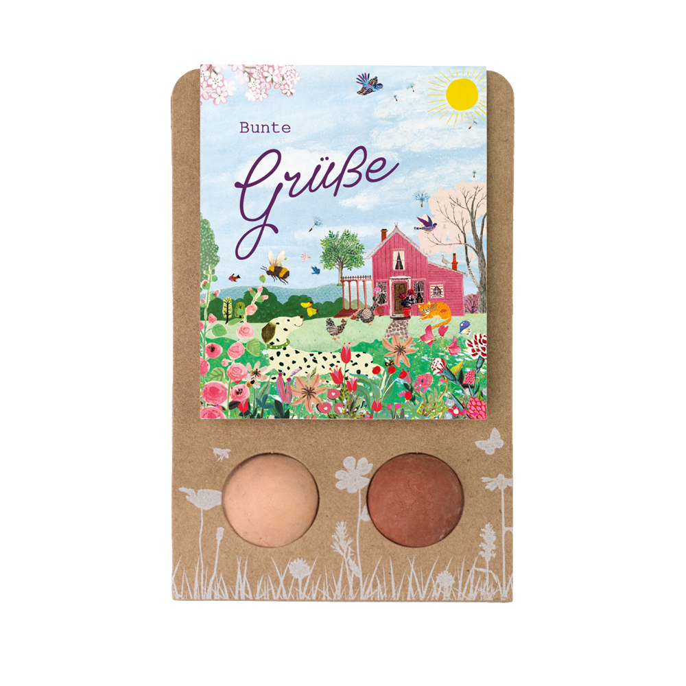 Werbegeschenk mit 2 Samenbomben - Pink House