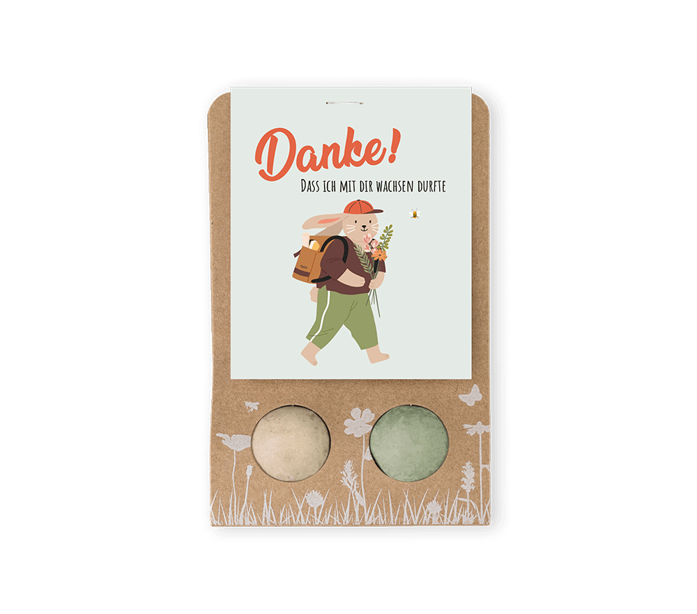 Werbegeschenk "Danke!" mit 2 Samenbomben