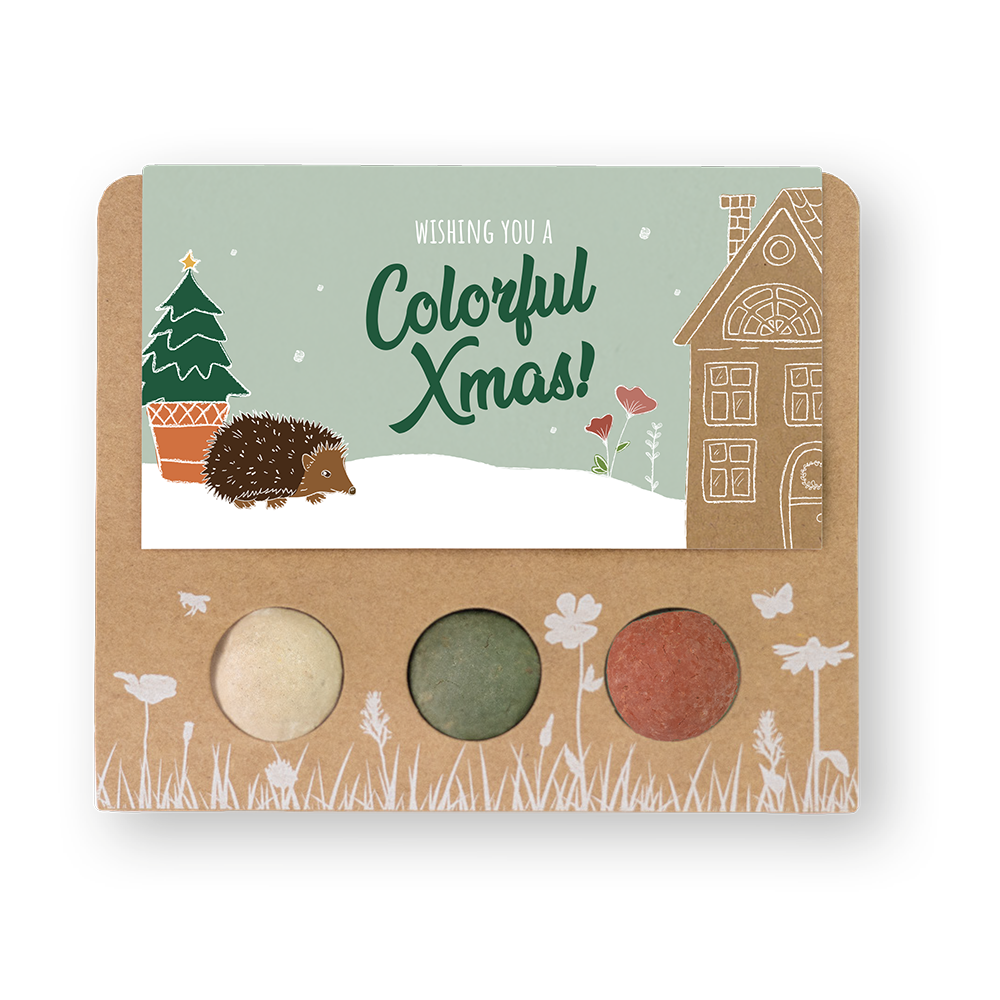 Werbegeschenk mit 3 Samenbomben- Xmas Garden