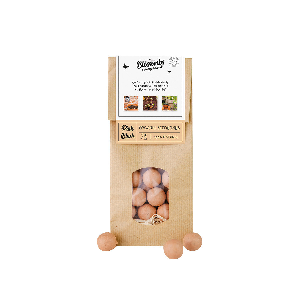 Kraft bag (mit 10 ofder 25 Blossombs Samenbomben)