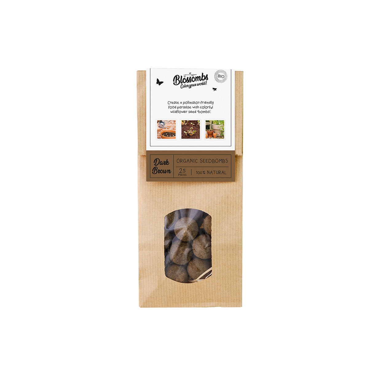 Kraft bag (mit 10 ofder 25 Blossombs Samenbomben)