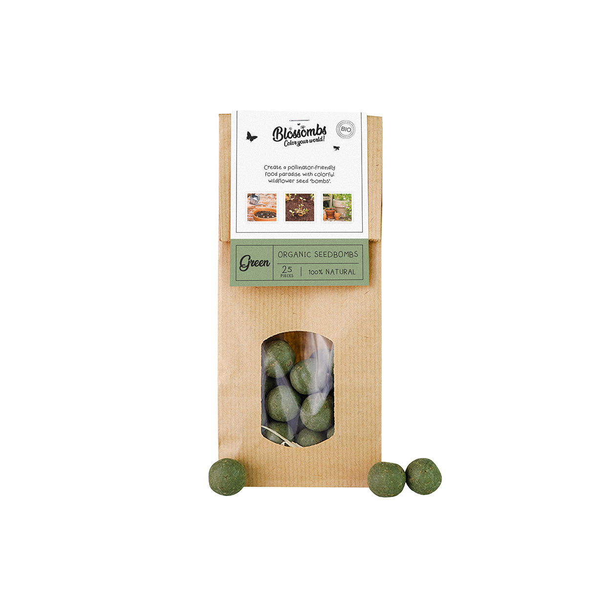 Kraft bag (mit 10 ofder 25 Blossombs Samenbomben)