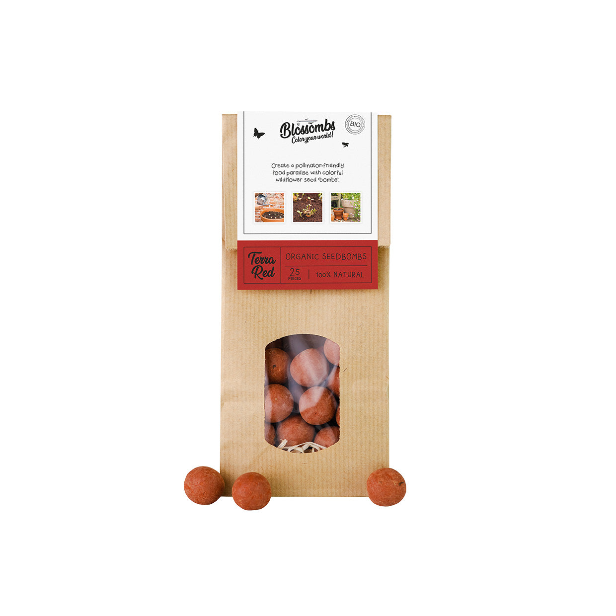 Kraft bag (mit 10 ofder 25 Blossombs Samenbomben)