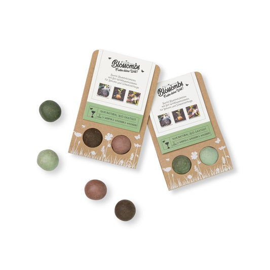 Werbegeschenk mit 2 Blossombs Samenbomben