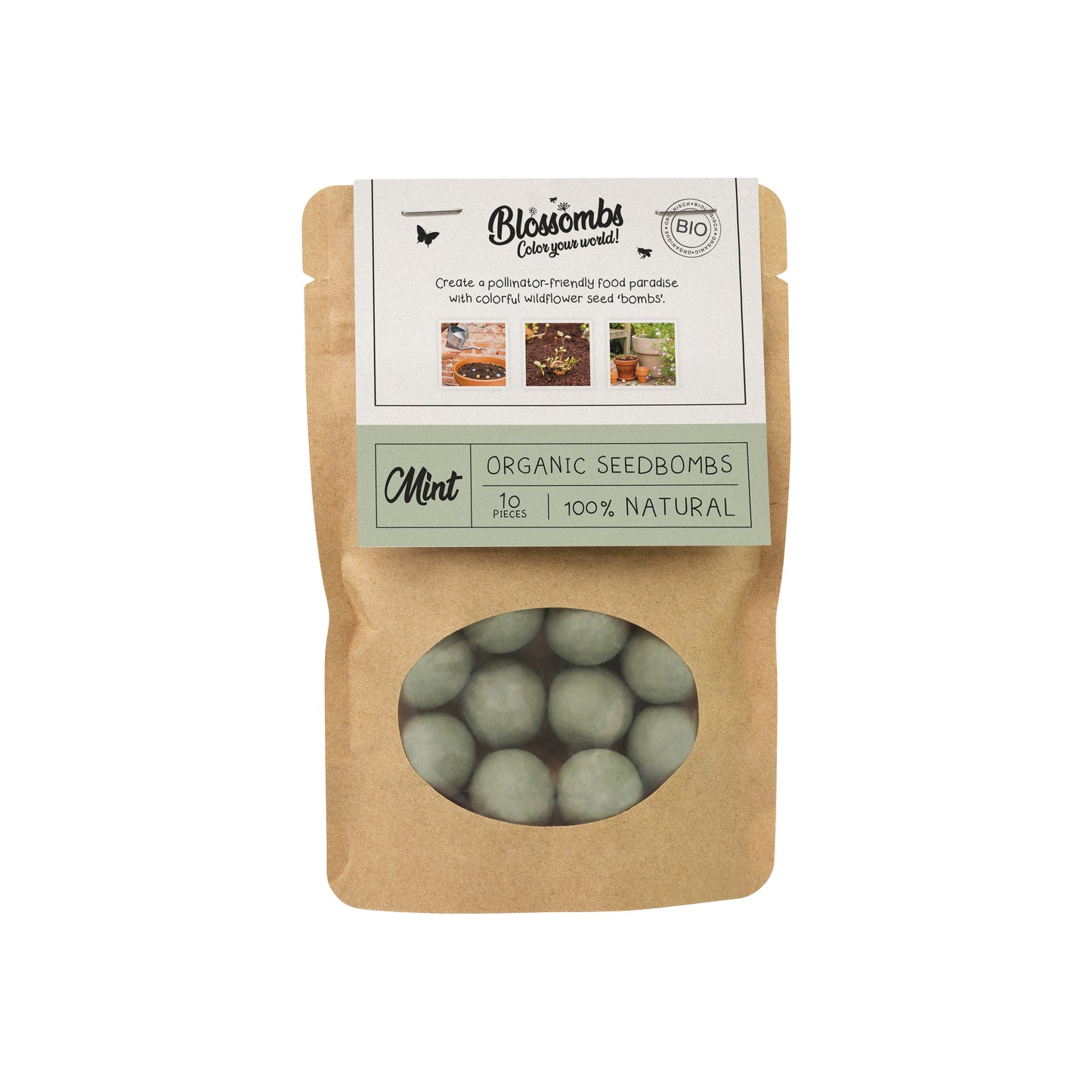 Kraft bag (mit 10 ofder 25 Blossombs Samenbomben)