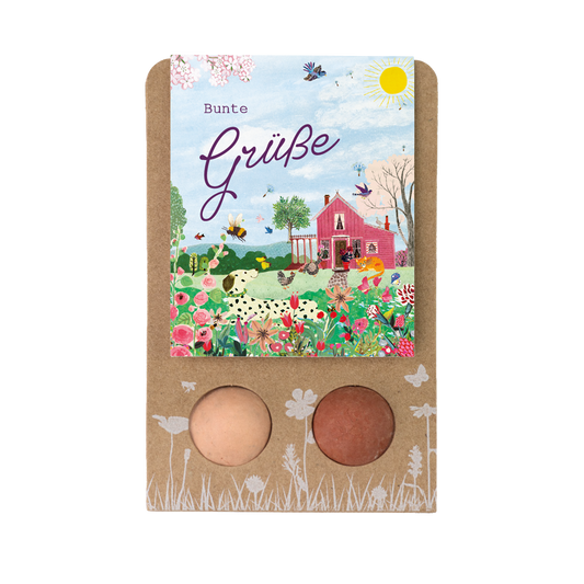 Werbegeschenk mit 2 Samenbomben - Pink House