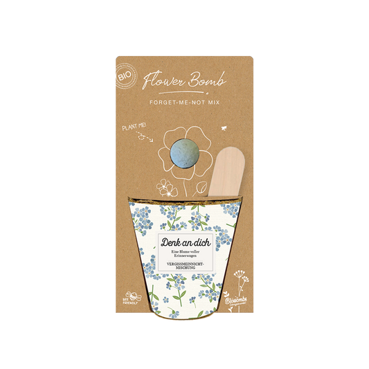 Grow Kit „Denk an dich“ mit Saatbombe der Vergissmeinnicht-Mischung