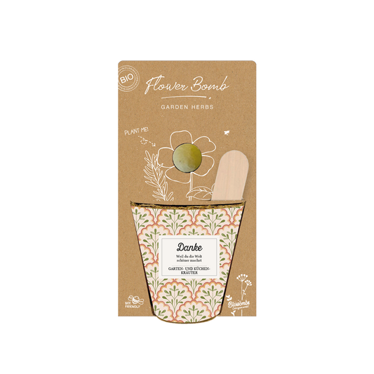 Grow Kit „Danke“ mit Saatbombe der Garten- & Küchenkräuter-Mischung