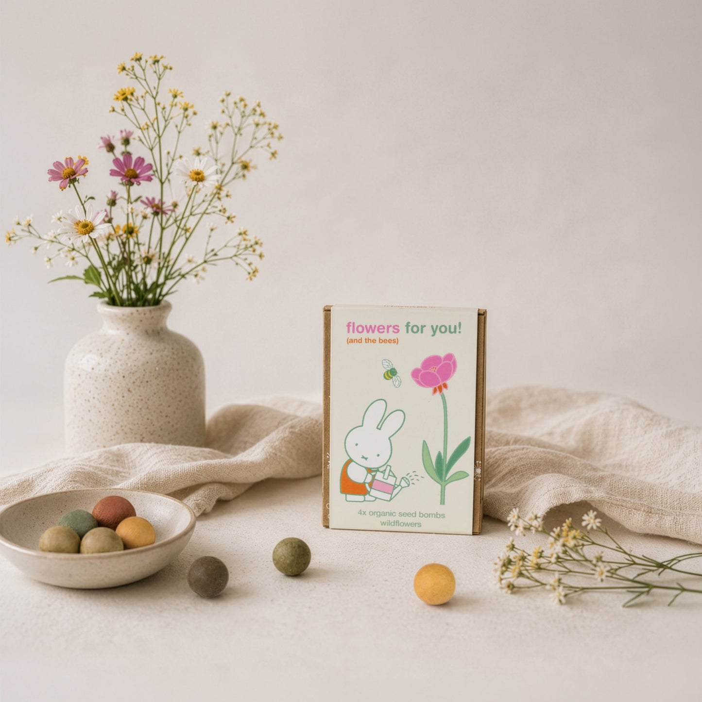 Miffy-Geschenkbox Mini mit 4 Samenbomben – Flowers For You