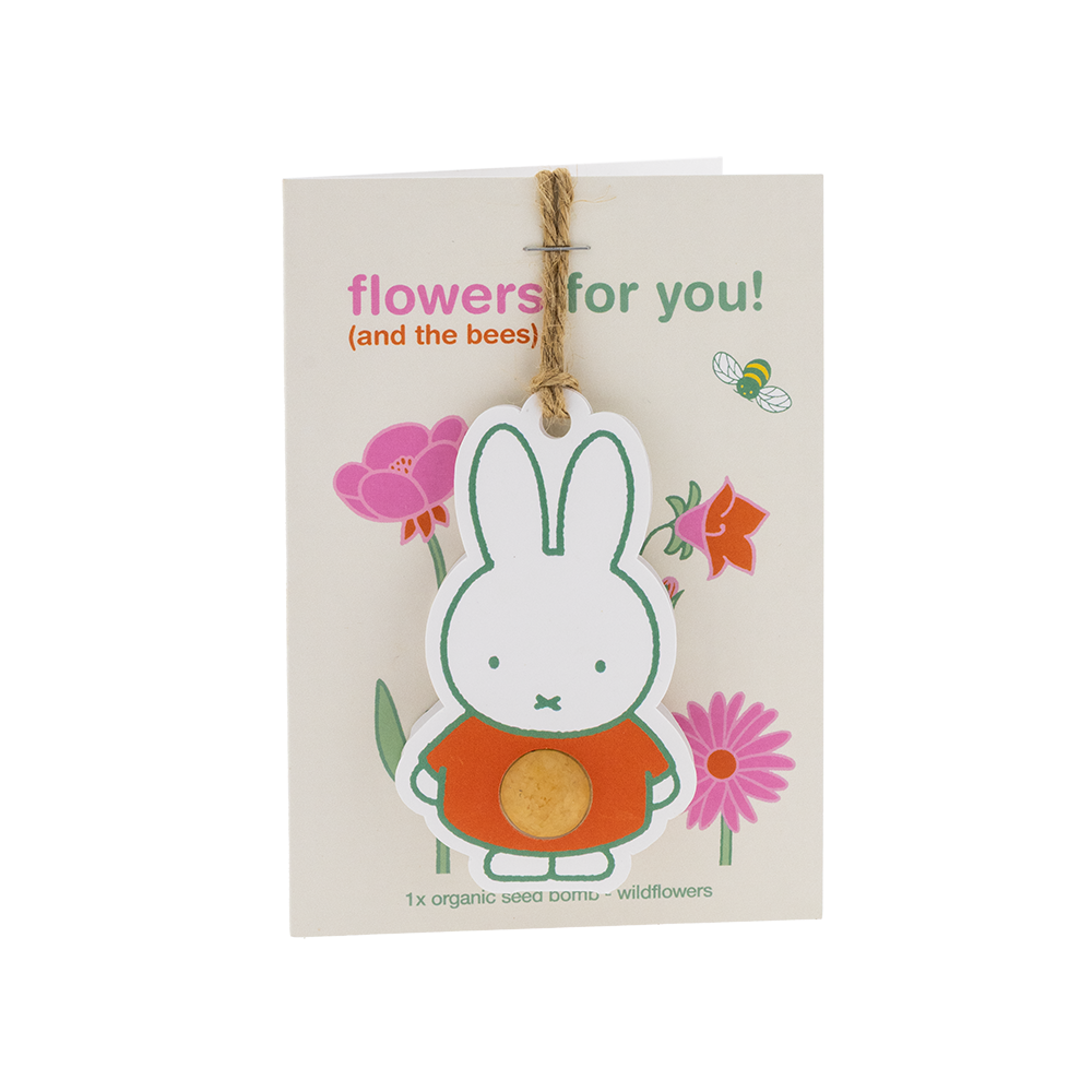 Miffy Anhänger mit Samenbombe und Karte - Flowers For You