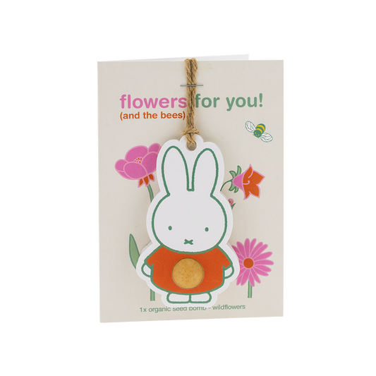 Miffy Anhänger mit Samenbombe und Karte - Flowers For You