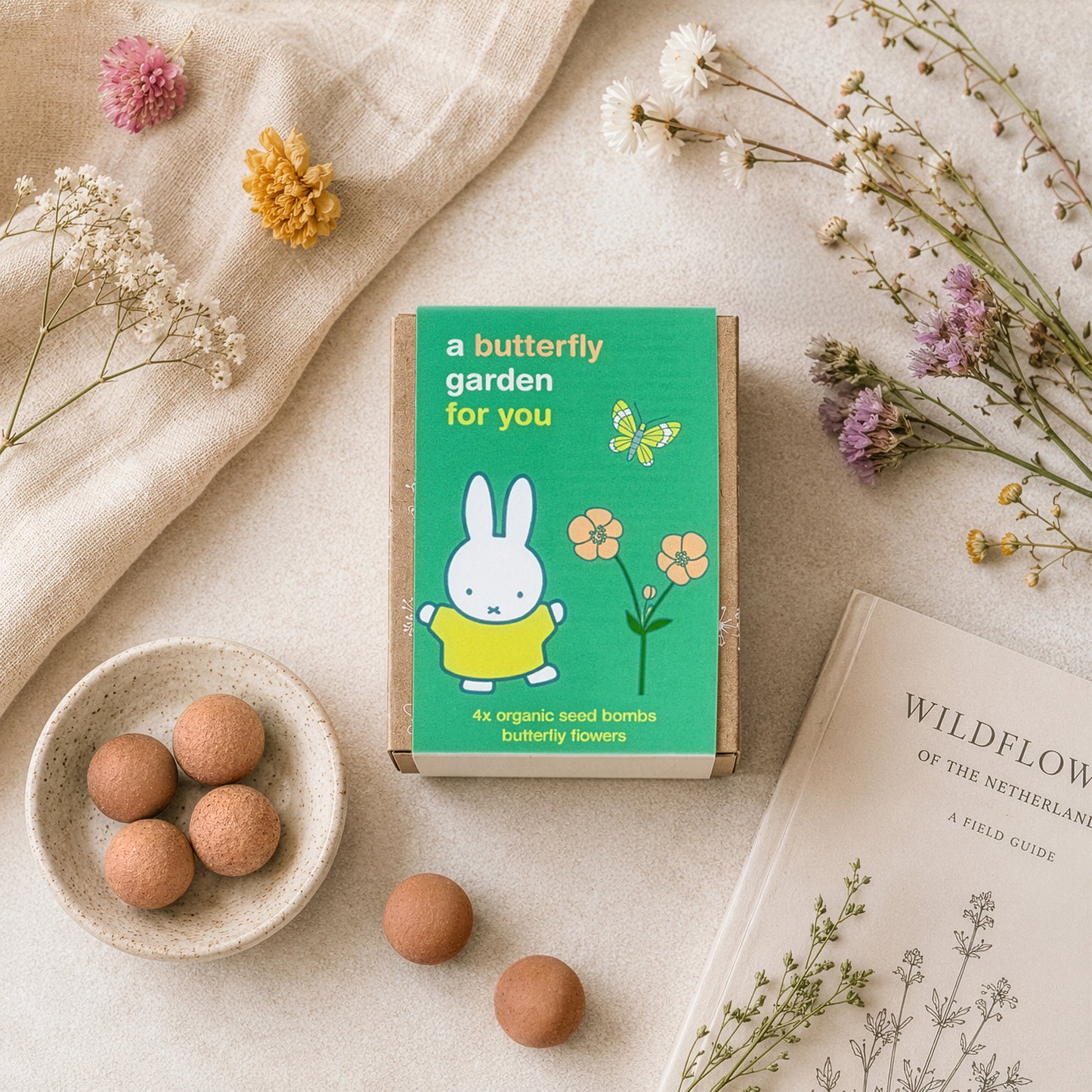 Miffy Gift Box Mini mit 4 Samenbomben - Butterfly Garden For You
