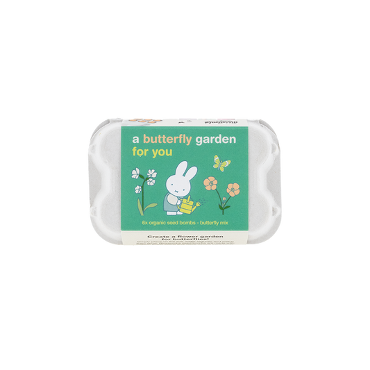 Miffy-Eierkarton mit 6 Samenbomben – Butterfly Garden for you