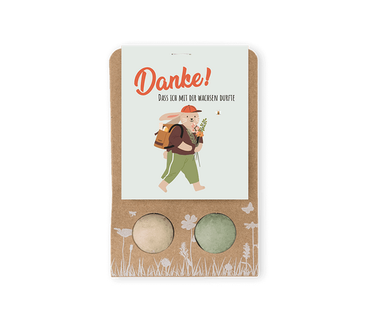 Werbegeschenk "Danke!" mit 2 Samenbomben