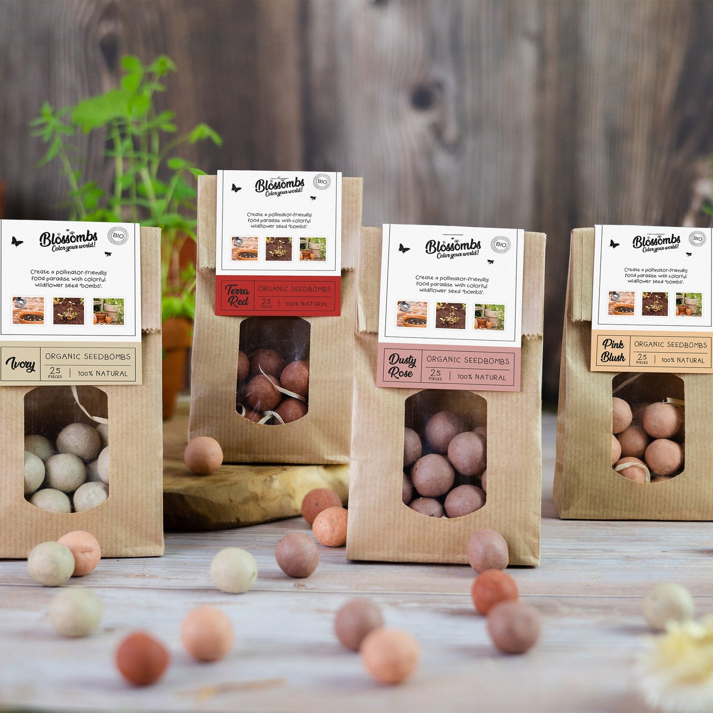 Kraft bag (mit 10 ofder 25 Blossombs Samenbomben)