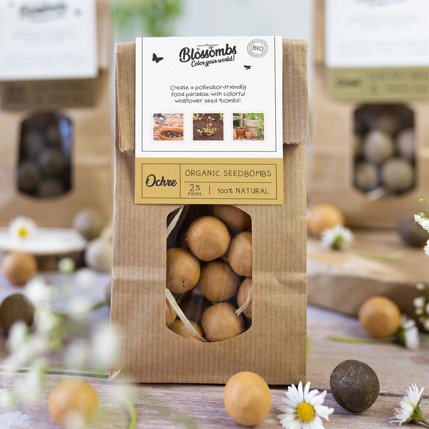 Kraft bag (mit 10 ofder 25 Blossombs Samenbomben)