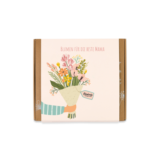 Geschenkbox Medium "Blumen für die beste Mama" mit 9 Samenbomben