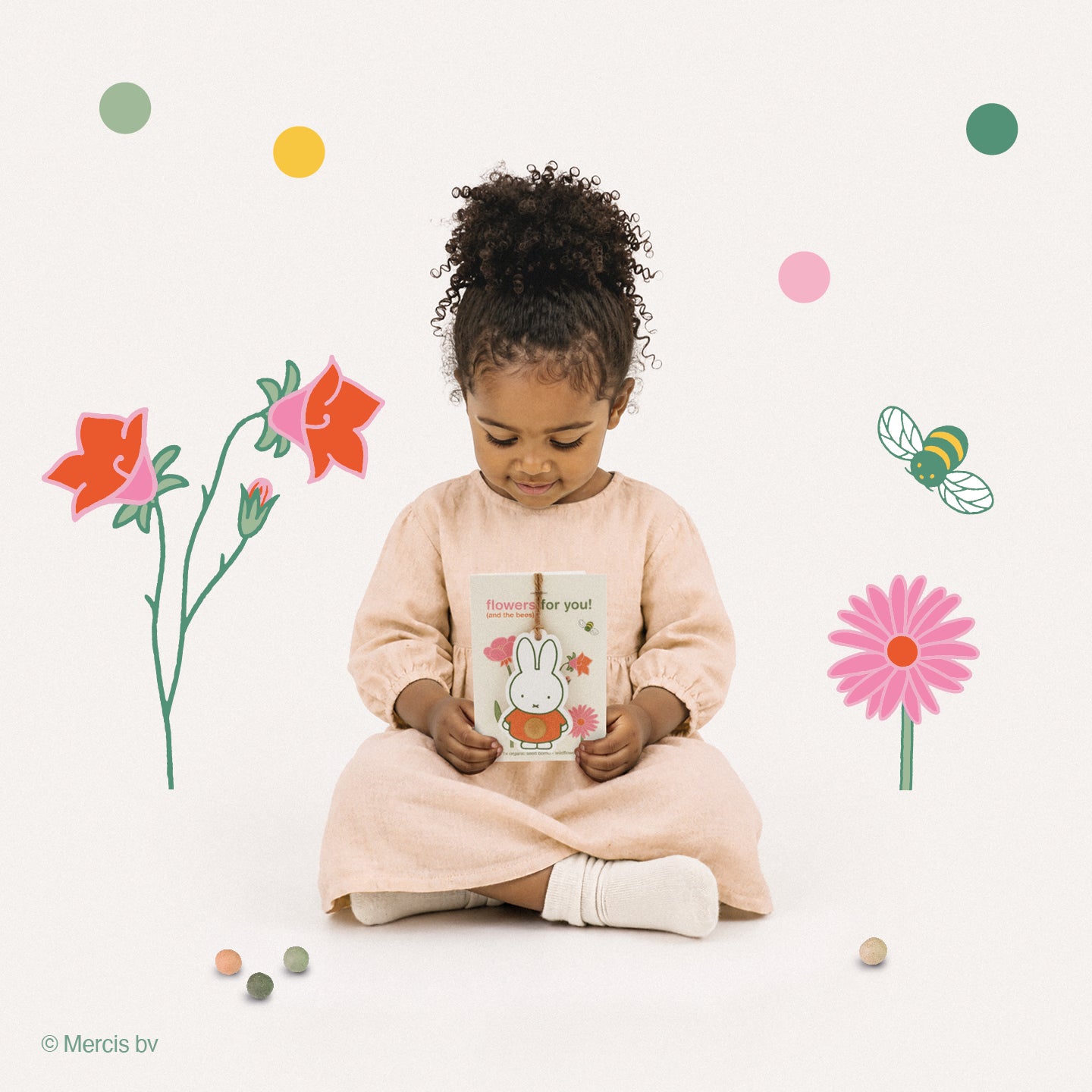 Miffy Anhänger mit Samenbombe und Karte - Flowers For You