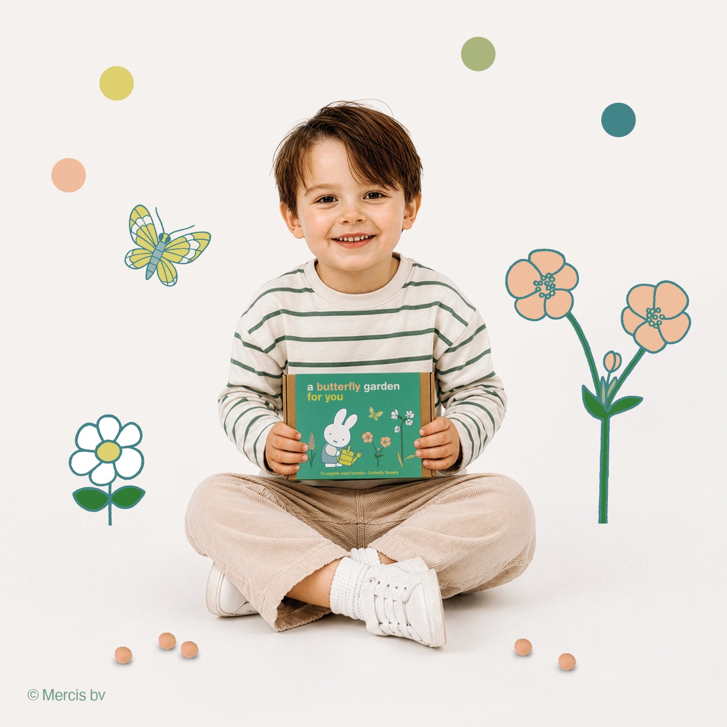 Miffy Gift Box Small mit 7 Samenbomben - Butterfly Garden For You