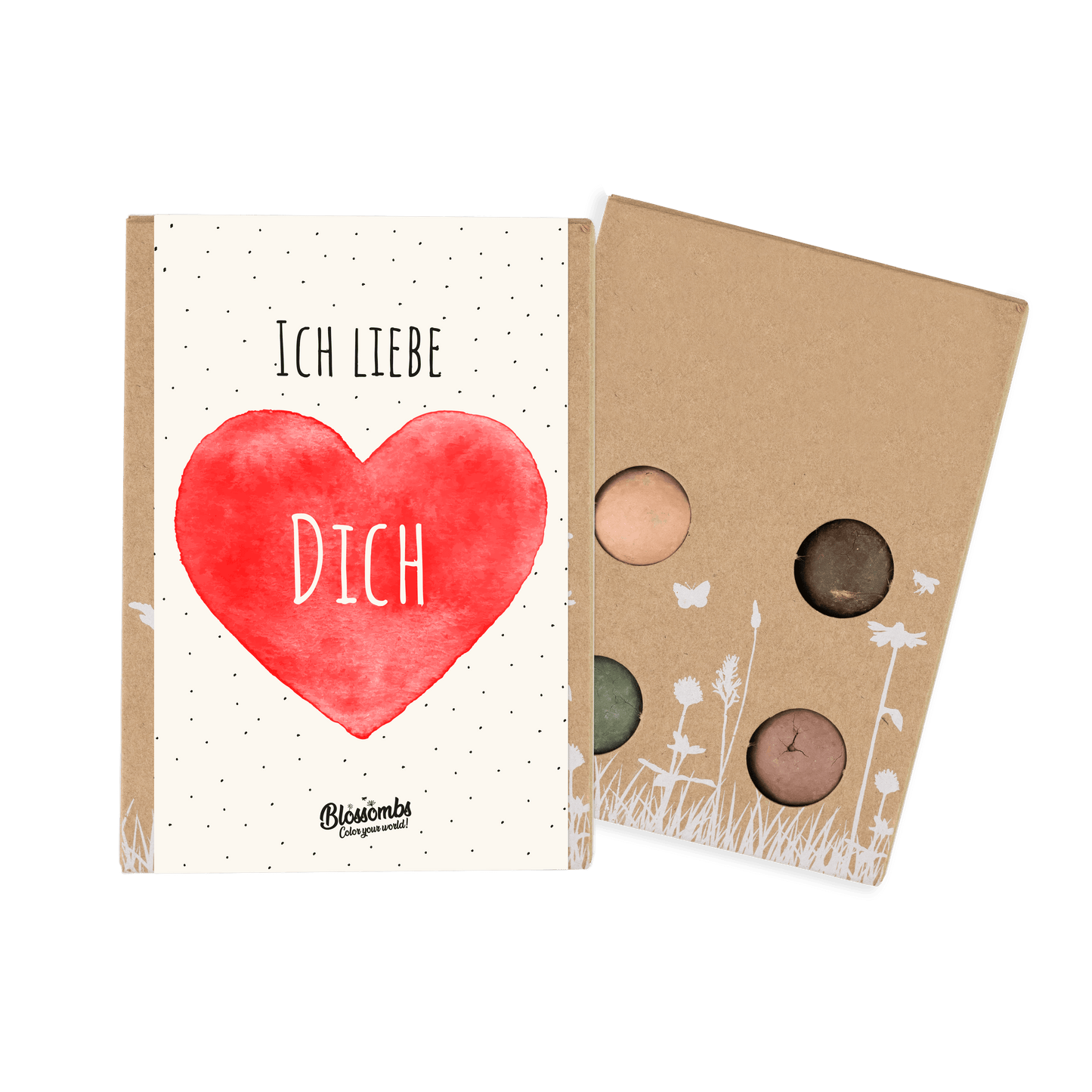 Geschenkbox Mini "Ich liebe dich" mit 4 Samenbomben