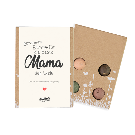 Geschenkbox Mini "die beste Mama der welt" mit 4 Samenbomben